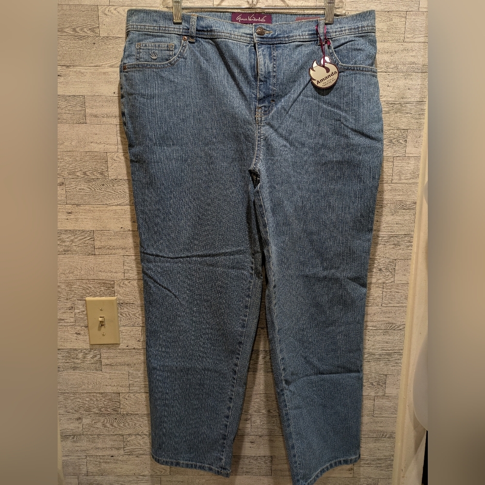 Gloria Vanderbilt Blue Straight Leg Jeans Size 16W NWT